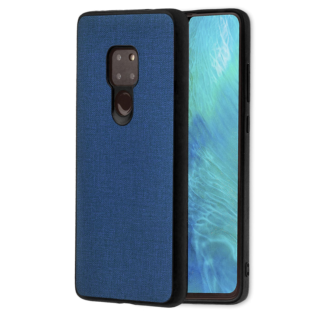 Lilware Canvas Rubberized Texture Plastic Phone Case Compatible with Huawei Mate 20. Dark Blue