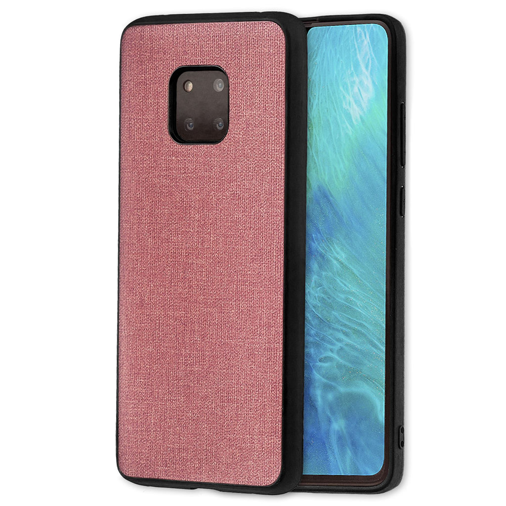 Lilware Canvas Rubberized Texture Plastic Phone Case Compatible with Huawei Mate 20 Pro. Pink