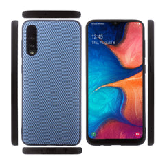 Lilware Canvas X Fabric Texture Plastic Phone Case for Samsung Galaxy A50/A50S. Blue