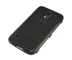 Xcessor Flip Open TPU Gel Case For Samsung Galaxy S5 SM-G900. Back and Front Protection. Grey / Transparent