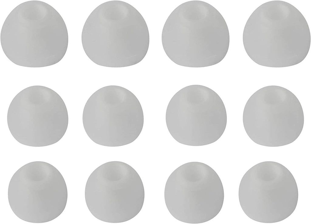 Xcessor (S/M/L) 6 Pairs (12 Pieces) of Silicone Replacement In Ear Earphone S/M/L Size Earbuds. Bicolor. Transparent / White