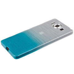 Xcessor Transition Color Flexible TPU Case for Microsoft Lumia 950. With Gradient Silk Thread Texture. Transparent / Light Blue