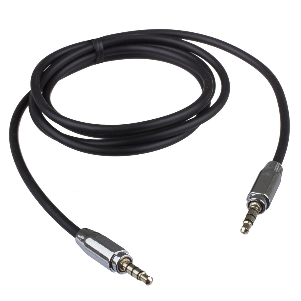 Lilware Rubberized 35In (90 cm) Aux Audio Cable 3.5mm Jack Male to Male Cord For Multimedia Devices - Black