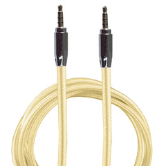 Lilware AUX-Audiokabel, 3,5 mm Klinkenstecker auf 3,5 mm Stecker, geflochtenes Nylongewebe, 90 cm, für Multimedia-Geräte, Gold