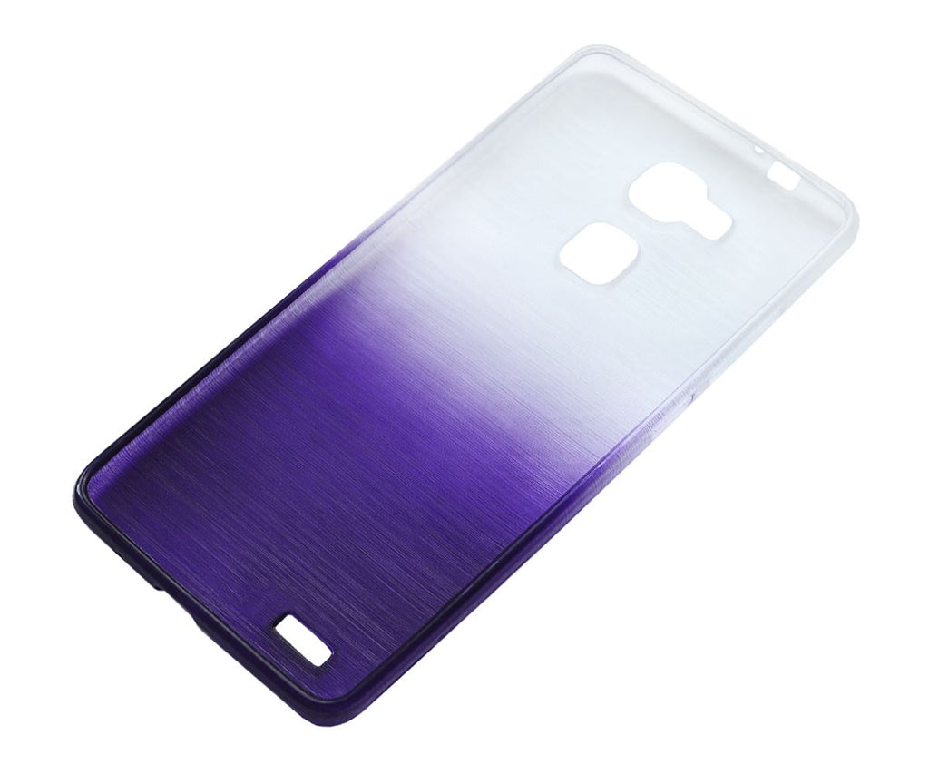 Xcessor Transition Color Flexible TPU Case for Huawei Ascend Mate 7 Phablet. With Gradient Silk Thread Texture. Transparent / Purple