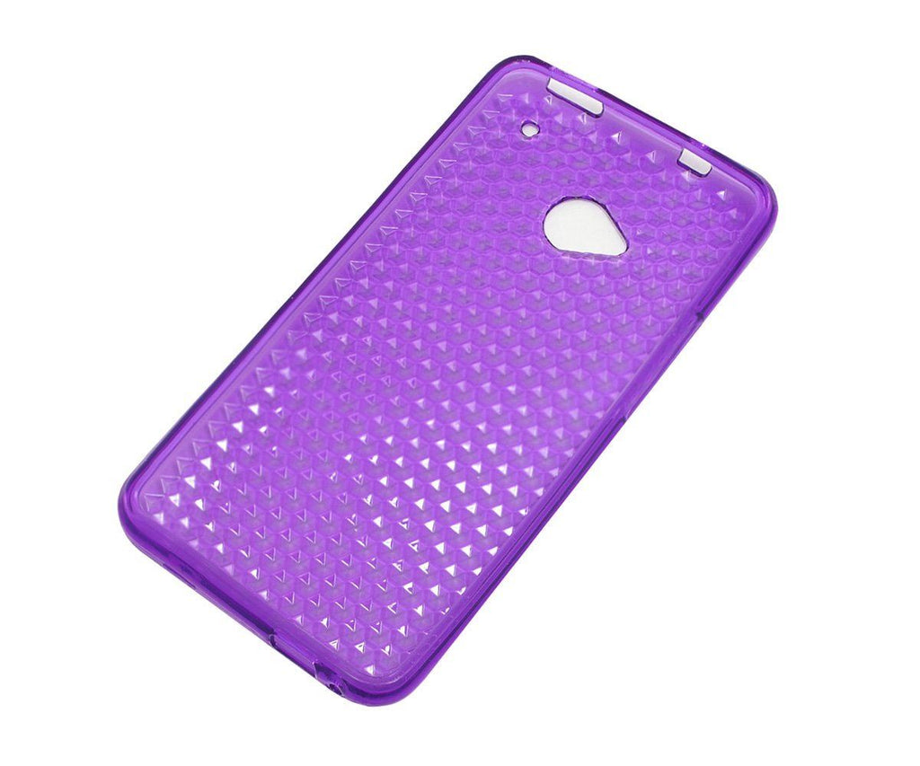 Xcessor Diamond - Flexible TPU Gel Case For HTC One (M7). Purple / Transparent