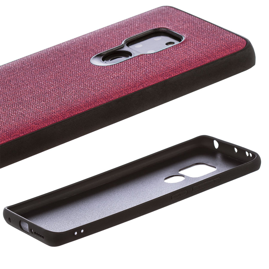 Lilware Canvas Rubberized Texture Plastic Phone Case Compatible with Huawei Mate 20. Red