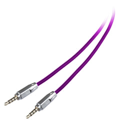Lilware AUX-Audiokabel, 3,5 mm Klinkenstecker auf 3,5 mm Stecker, geflochtenes Nylongewebe, 90 cm, für Multimedia-Geräte, Violett