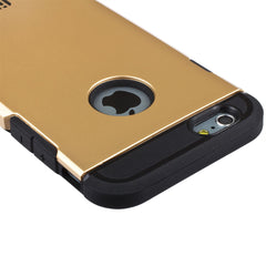 Lilware Angular Armor Hard Plastic Rugged Case Dual Layer Cover for Apple iPhone 6  6S. Gold / Black