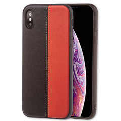 Lilware Bicolor PU Leather Phone Case for Apple iPhone XS. Red / Black