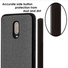 Lilware Canvas Rubberized Texture Plastic Phone Case for OnePlus 6T. Grey