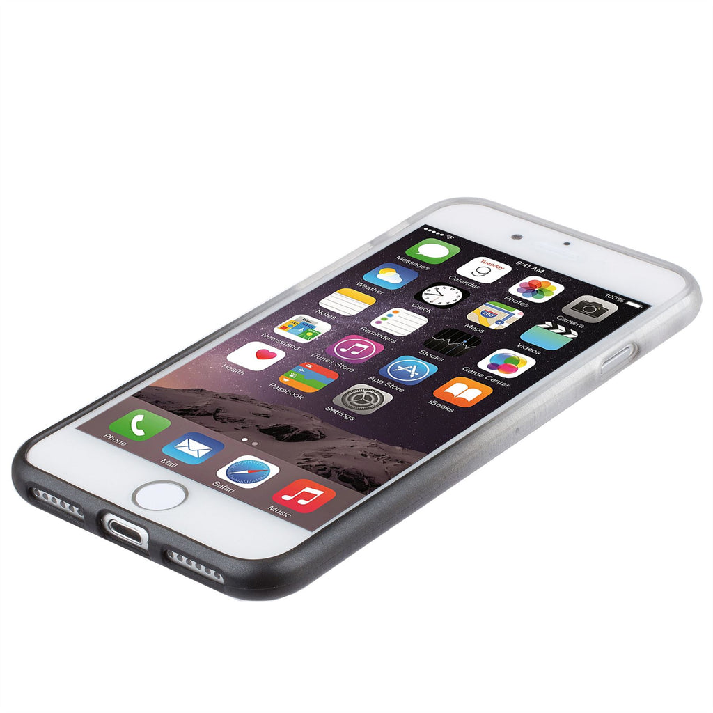 Xcessor Transition Color Flexible TPU-Hülle für Apple iPhone 7 und iPhone 8. Mit Farbverlauf-Seidenfadenstruktur. Transparent/Grau