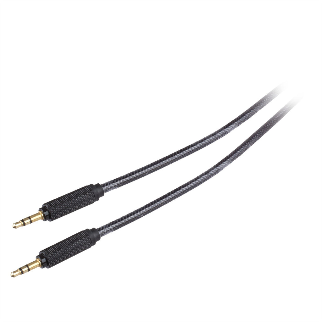 Lilware Braided Nylon Transparent PVC Jacket 1M Aux Audio Cable 3.5mm Jack Male to Male Cord For Multimedia Devices - Black