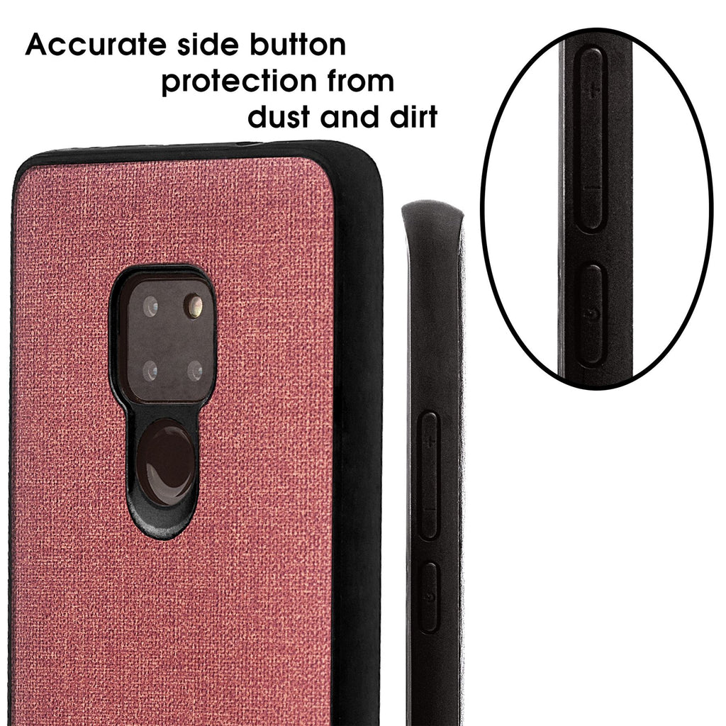 Lilware Canvas Rubberized Texture Plastic Phone Case Compatible with Huawei Mate 20. Pink