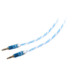 Lilware Braided Woven Fabric Transparent PVC Jacket 0.9M Aux Audio Cable 3.5mm Jack Male to Male Cord For Multimedia Devices - Blue