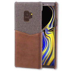 Lilware Card Wallet Kunststoff-Telefonhülle für Samsung Galaxy S9. Stofftextur und PU-Leder-Schutzhülle mit Ausweis-/Kreditkartenfach. Braun