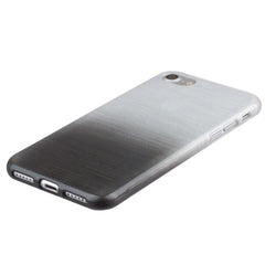 Xcessor Transition Color Flexible TPU-Hülle für Apple iPhone 7 und iPhone 8. Mit Farbverlauf-Seidenfadenstruktur. Transparent/Grau