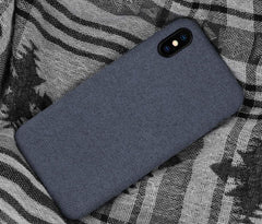 Lilware Soft Fabric Texture Plastic Phone Case for Apple iPhone X / iPhone XS - Navy