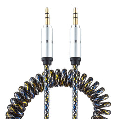 Lilware Rubberized Coiled Spring Auxiliary 3.5mm Audio Male To Male Cable For Multimedia Devices - Silver