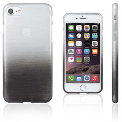 Xcessor Transition Color Flexible TPU-Hülle für Apple iPhone 7 und iPhone 8. Mit Farbverlauf-Seidenfadenstruktur. Transparent/Grau