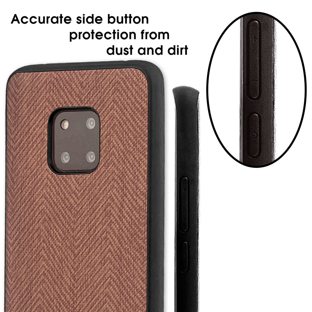 Lilware Canvas Z Rubberized Texture Plastic Phone Case Compatible with Huawei Mate 20 Pro. Brown