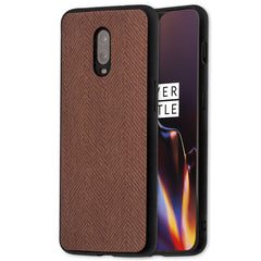 Lilware Canvas Z Rubberized Texture Plastic Phone Case for OnePlus 6T. Brown