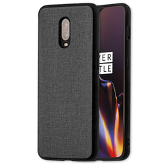 Lilware Canvas Rubberized Texture Plastic Phone Case for OnePlus 6T. Grey