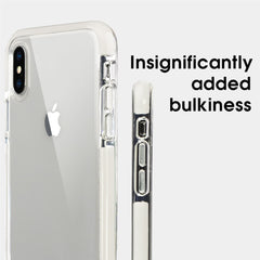 Xcessor Clear Hybrid TPU Phone Case for Apple iPhone XS Max. With Shock Absorbing Inner Rubber Layer on the Edges. Clear / White