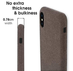 Lilware Soft Fabric Texture Plastic Phone Case for Apple iPhone X / iPhone XS - Brown