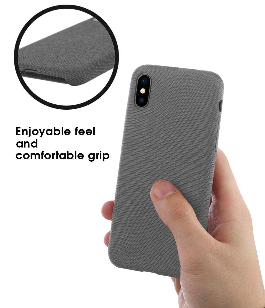 Lilware Soft Fabric Texture Plastic Phone Case for Apple iPhone XS Max - Grey