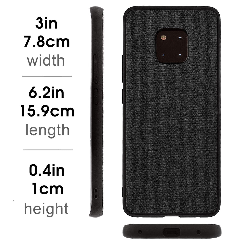 Lilware Canvas Rubberized Texture Plastic Phone Case Compatible with Huawei Mate 20 Pro. Black