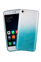 Xcessor Transition Color Flexible TPU-Hülle für Xiaomi Mi 5. Mit Farbverlauf-Seidenfadenstruktur. Transparent / Hellblau