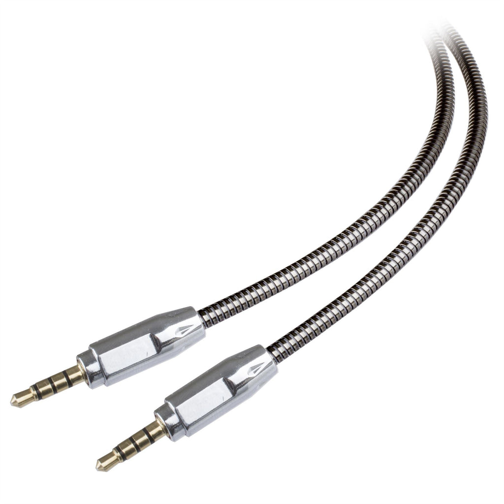 Lilware Metallic 35 Zoll (90 cm) Aux-Audiokabel 3,5 mm Klinkenstecker Stecker auf Stecker Kabel für Multimedia-Geräte - Dunkelgrau