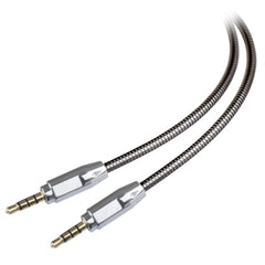Lilware Metallic 35 Zoll (90 cm) Aux-Audiokabel 3,5 mm Klinkenstecker Stecker auf Stecker Kabel für Multimedia-Geräte - Dunkelgrau