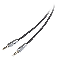 Lilware AUX-Audiokabel, 3,5 mm Klinkenstecker auf 3,5 mm Stecker, geflochtenes Nylongewebe, 90 cm, für Multimedia-Geräte, Schwarz