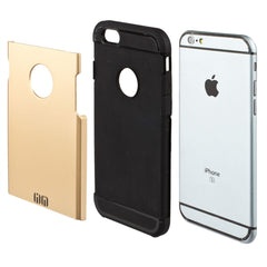 Lilware Angular Armor Hard Plastic Rugged Case Dual Layer Cover for Apple iPhone 6  6S. Gold / Black