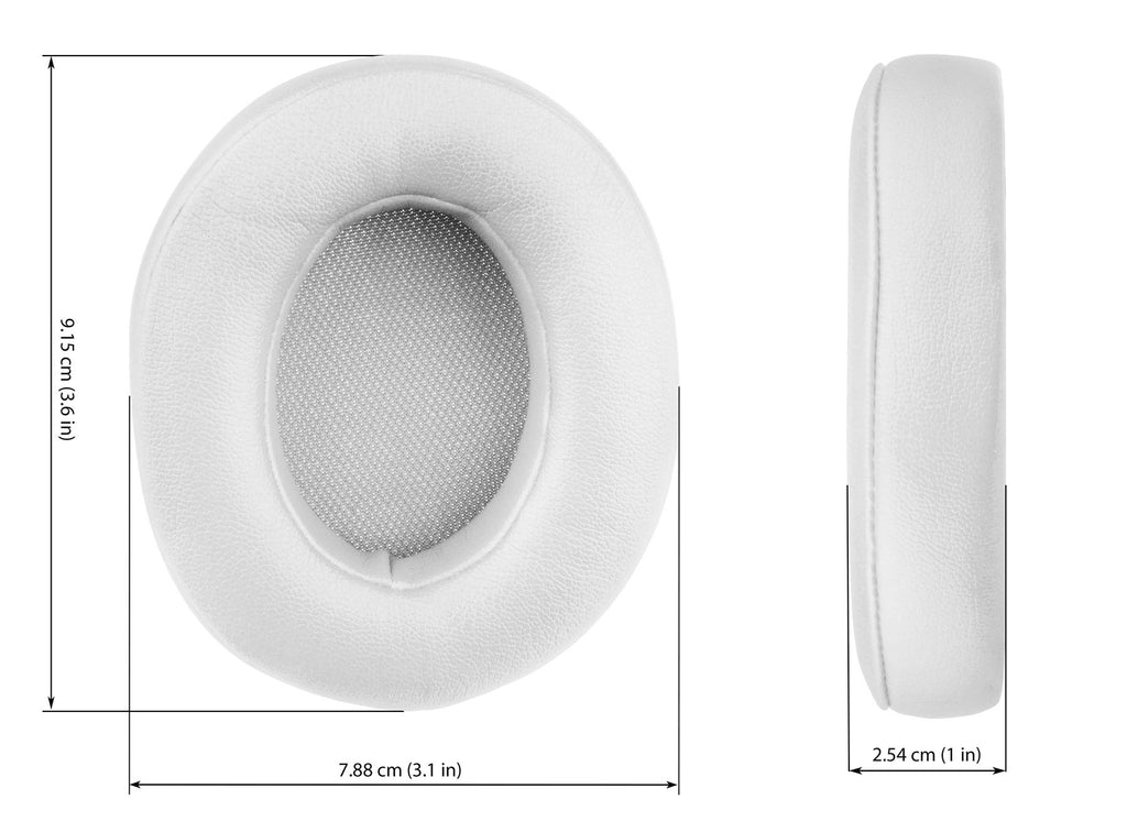 Xcessor Replacement Memory Foam Earpads for Over-the-Ear Beats by Dre Studio 2 Headphones. White