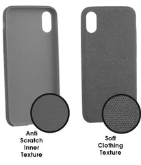 Lilware Schutzhülle für Apple iPhone XR, weicher Stoff, strukturierter Kunststoff, Grau