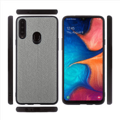 Lilware Canvas Z Rubberized Texture Plastic Phone Case for Samsung Galaxy A20S. Dark Grey