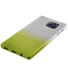 Xcessor Transition Color Flexible TPU-Hülle für Samsung Galaxy S6 edge+ SM-G928A. Mit Farbverlauf-Seidenfaden-Textur. Transparent / Grün
