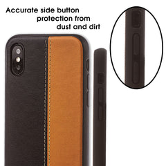 Lilware Bicolor PU Leather Phone Case for Apple iPhone XS. Brown / Black