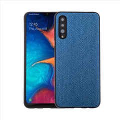 Lilware Canvas Z Handyhülle aus gummiertem Kunststoff mit Textur für Samsung Galaxy A50/A50S. Blau
