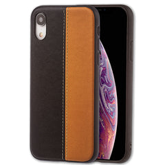 Lilware Bicolor PU Leather Phone Case for Apple iPhone XR. Brown / Black