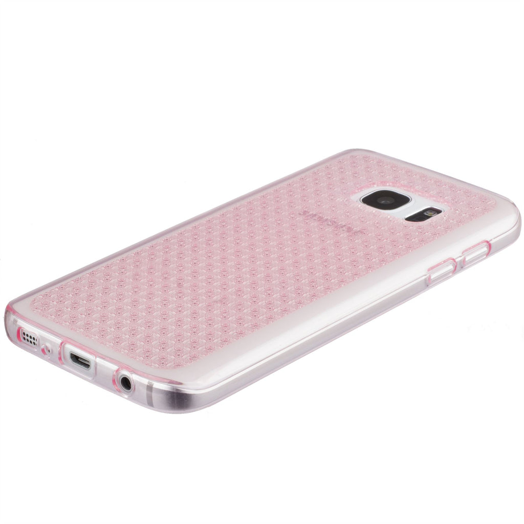 Xcessor Crystal Shine Glänzendes, flexibles TPU-Case für Samsung Galaxy S7 SM-G930. Transparent / Pink