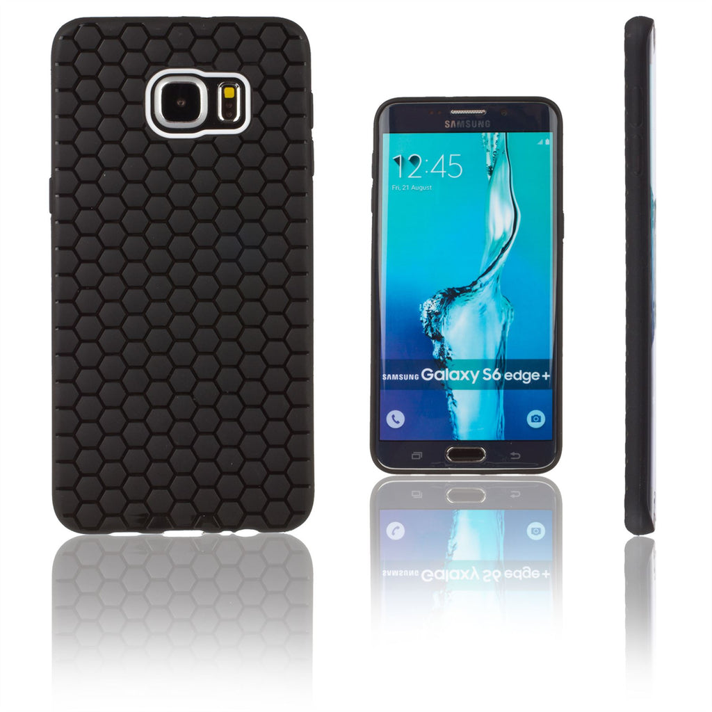 Xcessor Hexagon Texture TPU Gel Hybrid Case for Samsung Galaxy S6 edge+ SM-G928A. Black