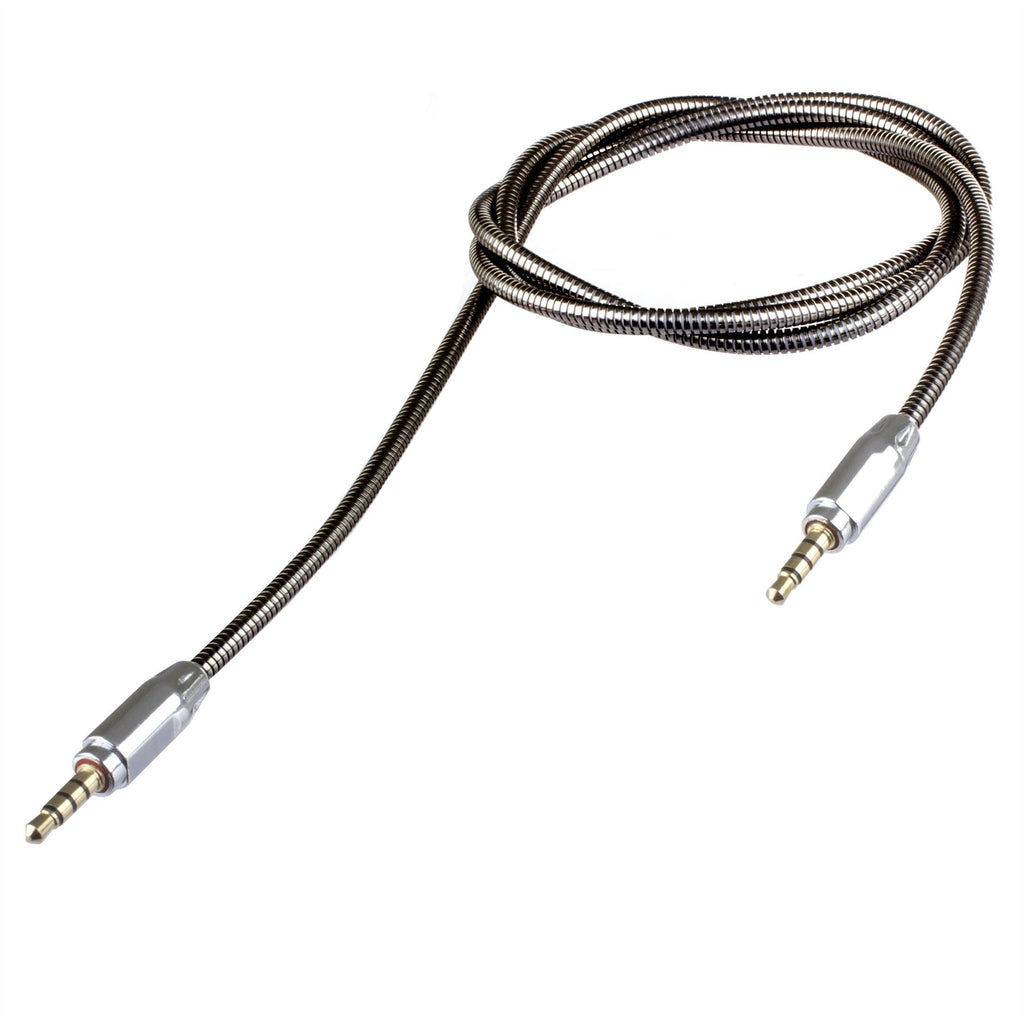 Lilware Metallic 35 Zoll (90 cm) Aux-Audiokabel 3,5 mm Klinkenstecker Stecker auf Stecker Kabel für Multimedia-Geräte - Dunkelgrau