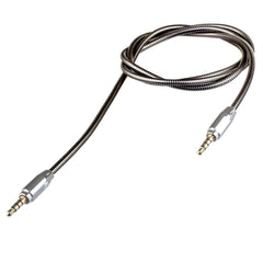 Lilware Metallic 35In (90 cm) Aux Audio Cable 3.5mm Jack Male to Male Cord For Multimedia Devices - Dark Grey