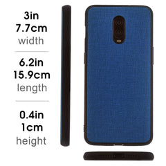 Lilware Canvas Rubberized Texture Plastic Phone Case for OnePlus 6T. Dark Blue