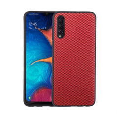 Lilware Canvas X Stofftextur Kunststoff-Telefonhülle für Samsung Galaxy A50/A50S. Rot