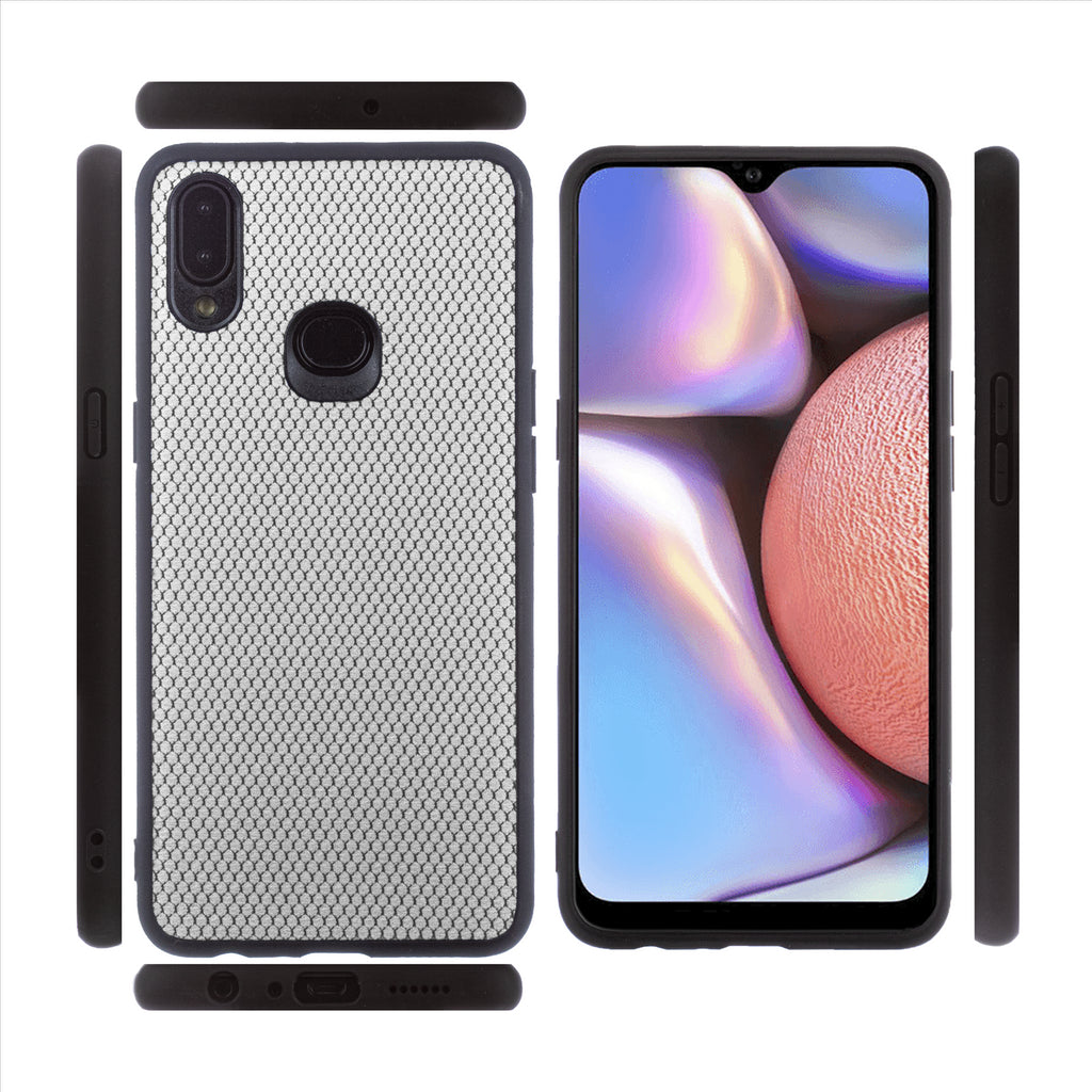 Lilware Canvas X Stofftextur Kunststoff-Telefonhülle für Samsung Galaxy A10S. Hellgrau